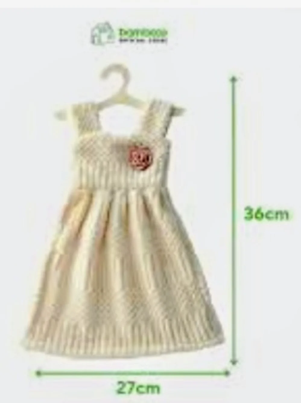 Cream Flower Dress Shaped Hand Towel